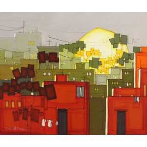 Salman Farooqi, 30 x 36 Inch, Acrylic on Canvas, Cityscape Painting, AC-SF-272